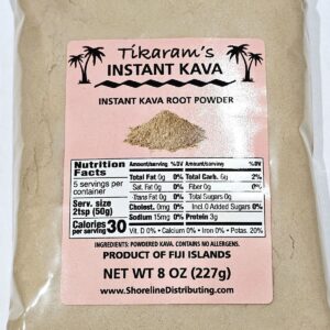 Tikaram's Instant Kava Powder, Fiji Waka, Noble Kava Root, 1/2 lb (8oz)