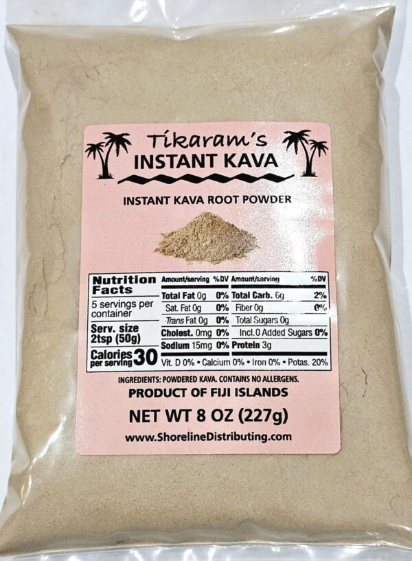 Tikaram's Instant Kava Powder, Fiji Waka, Noble Kava Root, 1/2 lb (8oz)